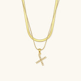 Fiona Layered Gold Initial Letter Necklace