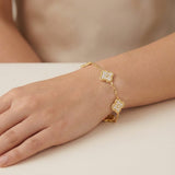 Four Leaf Clover In Gold Zirconia